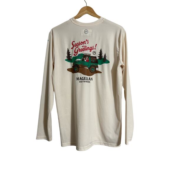 Magellan Seasons Greetings Texas Santa Jeep LS Tee Small - Picture 1 of 5